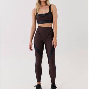 PE Nation Mastery Legging + Sports Bra - Coffee Bean, Both Size SMALL